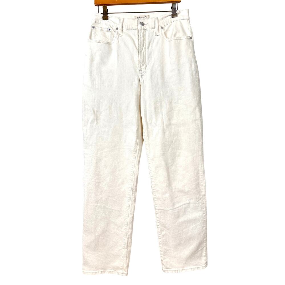 Madewell Womens 29 Perfect Vintage Straight Off White Denim Jeans